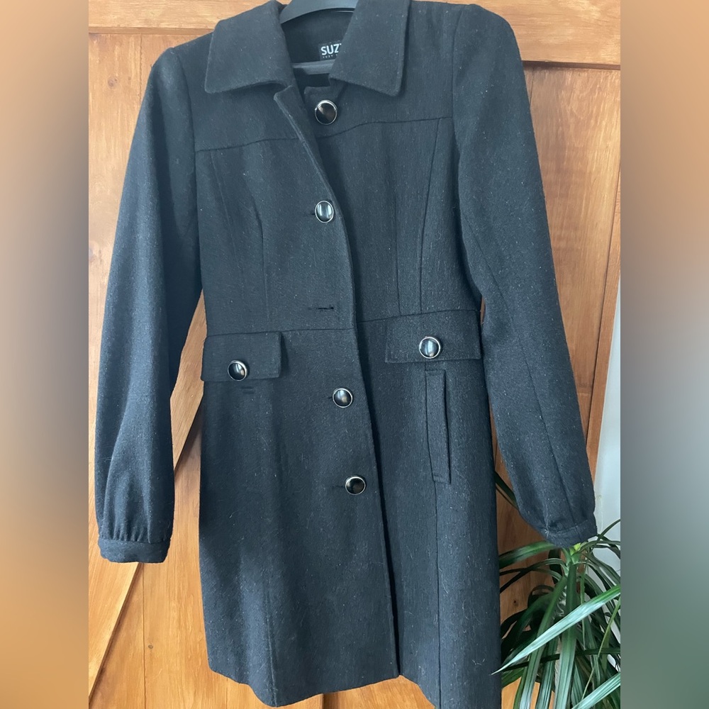 Charcoal coat. No smoking area